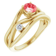 Load image into Gallery viewer, 14K Yellow 5/8 CTW Pink &amp; White Lab-Grown Diamond Ring
