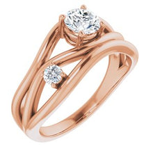 Charger l&#39;image dans la galerie, Bague en diamant cultivée en laboratoire 14K Rose 5/8 CTW
