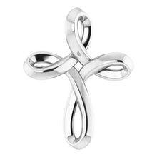 Load image into Gallery viewer, 14K White 13.35x10.42 mm Youth Cross Pendant
