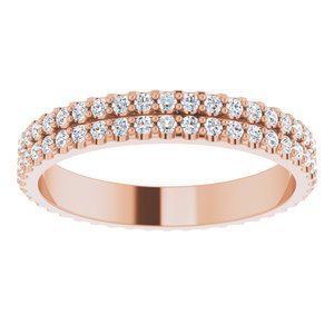 14K Rose 3/4 CTW Diamond Eternity Band Taille 6