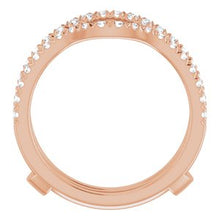 Load image into Gallery viewer, 14K Rose 1/2 CTW Diamond French-Set Ring Guard Mounting
