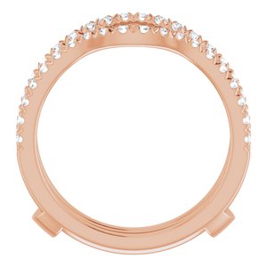 14K Rose 1/2 CTW Diamond French-Set Ring Guard Mounting