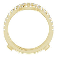 Charger l&#39;image dans la galerie, Montage de la garde de bague sertie de diamants français 14K jaune 1/2 CTW
