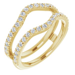Montage de la garde de bague sertie de diamants français 14K jaune 1/2 CTW