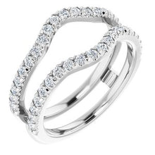 Charger l&#39;image dans la galerie, Montage de la garde de bague en diamant blanc 1/2 CTW 14K blanc
