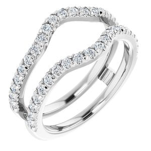 Montage de la garde de bague en diamant blanc 1/2 CTW 14K blanc