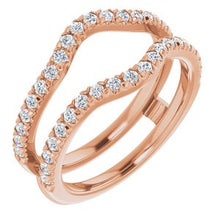 Load image into Gallery viewer, 14K Rose 1/2 CTW Diamond French-Set Ring Guard Mounting
