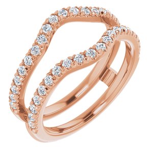 14K Rose 1/2 CTW Diamond French-Set Ring Guard Mounting
