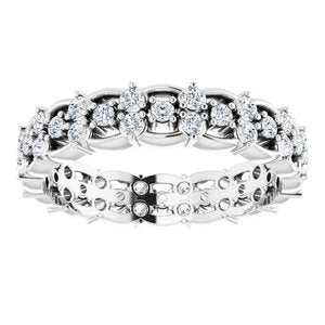 14K White 5/8 CTW Diamond Eternity Band Size 5.5