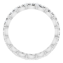 Load image into Gallery viewer, 14K White 5/8 CTW Diamond Eternity Band Size 5.5
