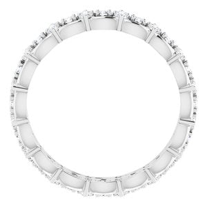 14K White 5/8 CTW Diamond Eternity Band Size 5.5