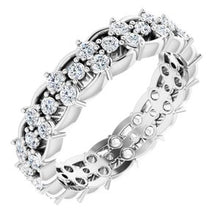 Load image into Gallery viewer, Platinum 5/8 CTW Diamond Eternity Band Size 4
