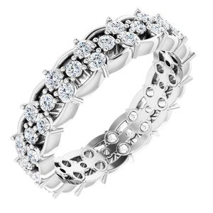 14K White 5/8 CTW Diamond Eternity Band Size 4