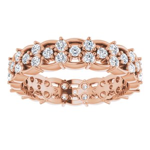 14K Rose 5/8 CTW Diamond Eternity Band Size 4
