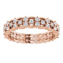 Load image into Gallery viewer, 14K Rose 5/8 CTW Diamond Eternity Band Size 6.5
