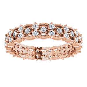 14K Rose 5/8 CTW Diamond Eternity Band Size 6.5