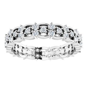 14K White 5/8 CTW Diamond Eternity Band Size 6.5