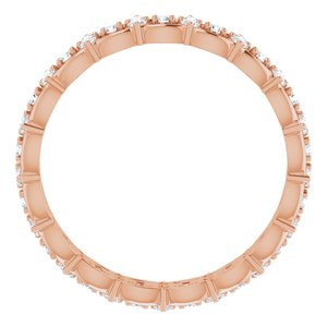 14K Rose 5/8 CTW Diamond Eternity Band Taille 8