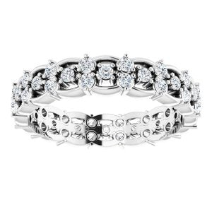14K White 5/8 CTW Diamond Eternity Band Size 6