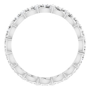 14K White 5/8 CTW Diamond Eternity Band Size 6.5