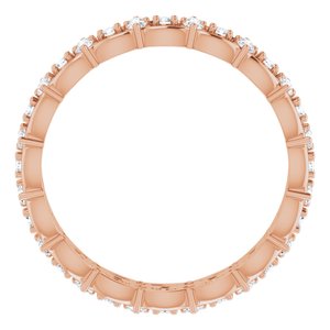 14K Rose 5/8 CTW Diamond Eternity Band Size 6.5