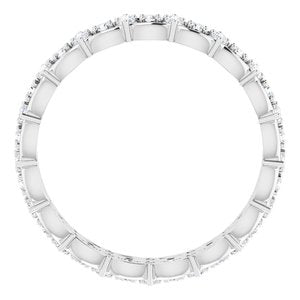 Platinum 5/8 CTW Diamond Eternity Band Taille 7,5