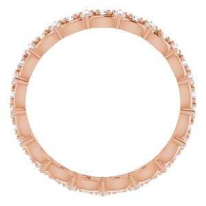 14K Rose 5/8 CTW Diamond Eternity Band Taille 7,5
