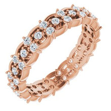 Load image into Gallery viewer, 14K Rose 5/8 CTW Diamond Eternity Band Size 6.5
