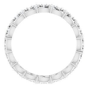 14K White 5/8 CTW Diamond Eternity Band Size 6