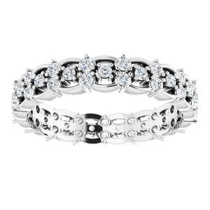Platinum 5/8 CTW Diamond Eternity Band Taille 7,5