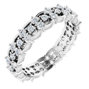 14K White 5/8 CTW Diamond Eternity Band Size 5