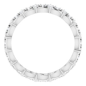 14K White 5/8 CTW Diamond Eternity Band Size 5