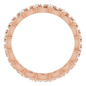 14K Rose 5/8 CTW Diamond Eternity Band Size 5
