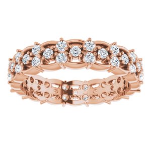 14K Rose 5/8 CTW Diamond Eternity Band Size 5
