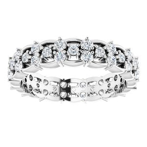 14K White 5/8 CTW Diamond Eternity Band Size 5