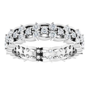 14K White 5/8 CTW Diamond Eternity Band Size 4.5