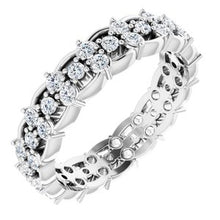 Load image into Gallery viewer, Platinum 5/8 CTW Diamond Eternity Band Size 4.5

