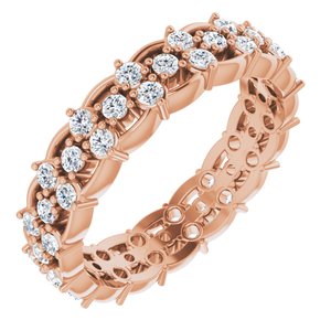 14K Rose 5/8 CTW Diamond Eternity Band Size 4.5