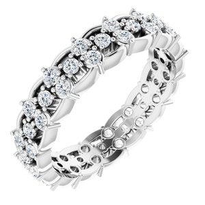 14K White 5/8 CTW Diamond Eternity Band Size 4.5