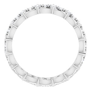 14K White 5/8 CTW Diamond Eternity Band Size 4.5