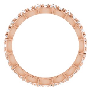 14K Rose 5/8 CTW Diamond Eternity Band Size 4.5