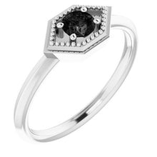 Charger l'image dans la galerie, Sterling Silver Onyx Geometric Ring
