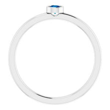Load image into Gallery viewer, Sterling Silver 3 mm Round Chatham¬Æ Lab-Created Blue Sapphire Ring
