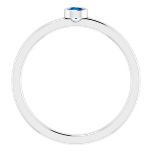 Sterling Silver 3 mm Round Chatham¬Æ Lab-Created Blue Sapphire Ring