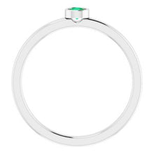 Charger l'image dans la galerie, Sterling Silver 3 mm Round Chatham¬Æ Lab-Created Emerald Ring

