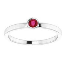 Load image into Gallery viewer, Sterling Silver 3 mm Round Chatham¬Æ Lab-Created Ruby Ring
