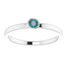 Charger l'image dans la galerie, Sterling Silver 3 mm Round Chatham¬Æ Lab-Created Alexandrite Ring

