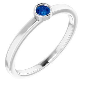 Sterling Silver 3 mm Round Chatham¬Æ Lab-Created Blue Sapphire Ring