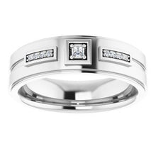Charger l'image dans la galerie, Bague pour homme en platine .08 CTW avec diamant
