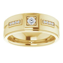 Charger l&#39;image dans la galerie, Bague pour homme en or jaune 14K avec diamant 1/5 CTW
